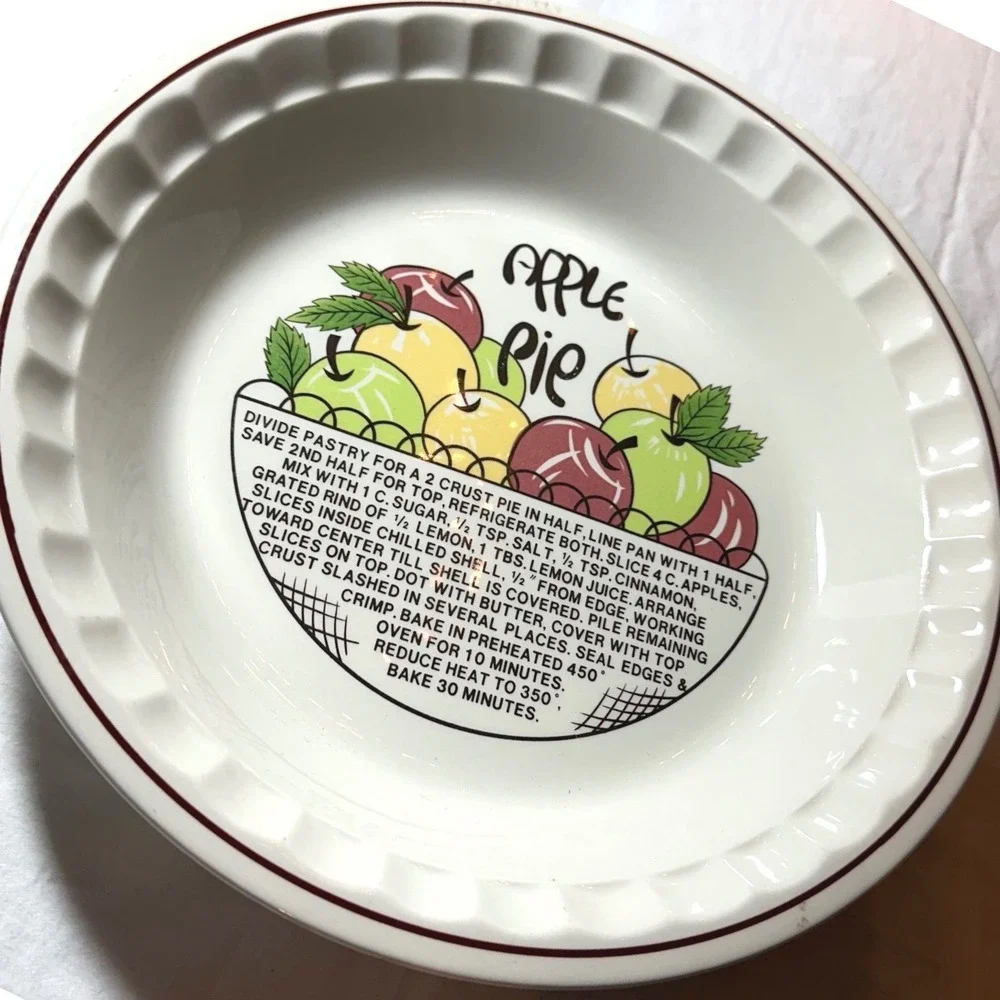 Hankook Pie Plate White Excellent Apple Pie Recipe Fluted Ceramic 10.5 Inch Core